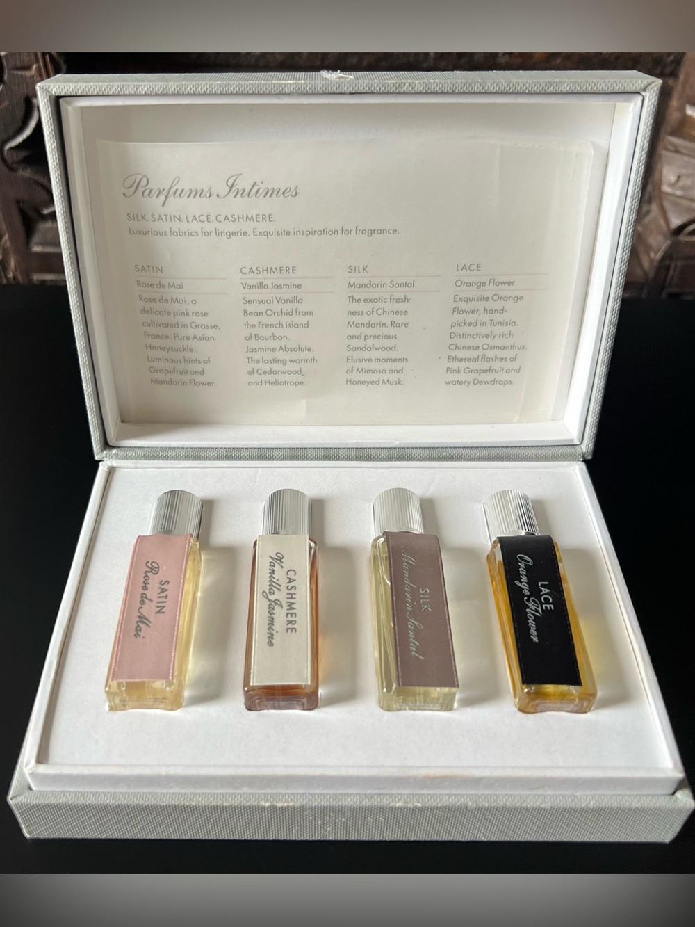Victoria's Secret Parfums Intimes Set Of 4 EDP ~ SILK+SATIN+LACE+CASHMERE